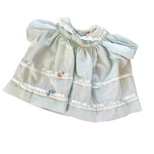 Vintage HoneySuckle Blue Baby Girl Dress NB USA